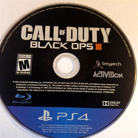 Ps4 Game Disc Call Of Duty Black Ops 3 Cash City